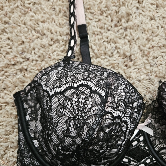 NWT Victoria's Secret Dream Angels Black Lace Longline Bustier - Small-dd - Picture 4 of 9